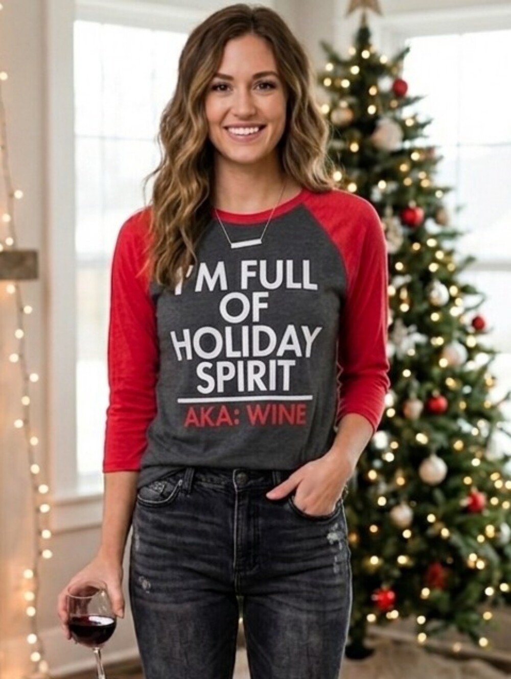 Modern Lux Holiday Spirit Raglan Tee